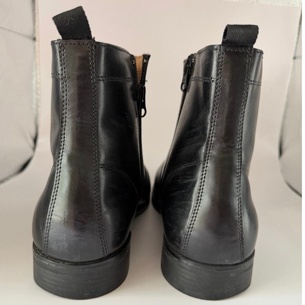 Johnston & Murphy Men’s Black Leather Ankle Boots Side Zip Dress Size 13 - Picture 8 of 11